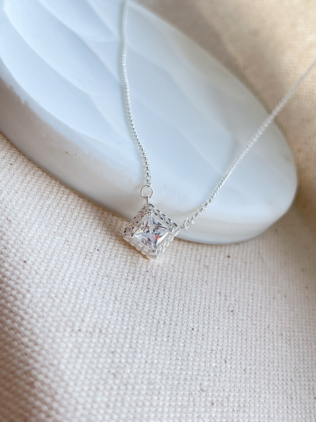 Square Halo Necklace
