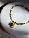 Malachite Crystal Initial Bracelet