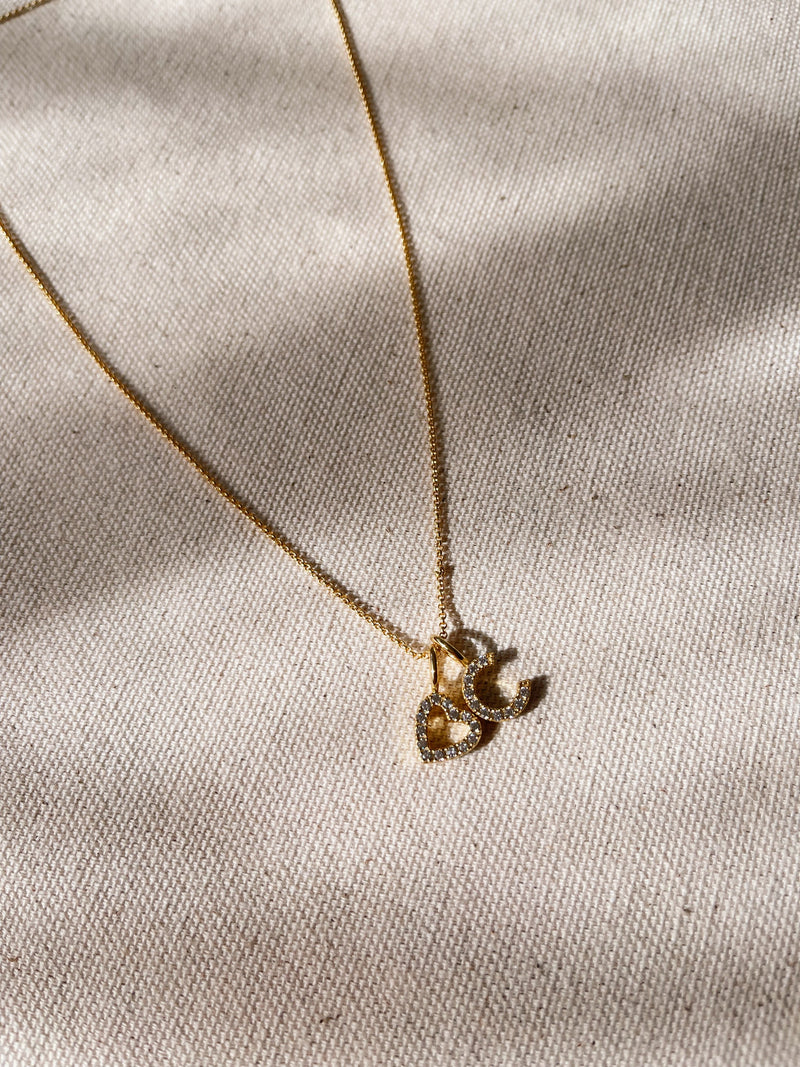 Heart Initial Diamonds (One Initial)