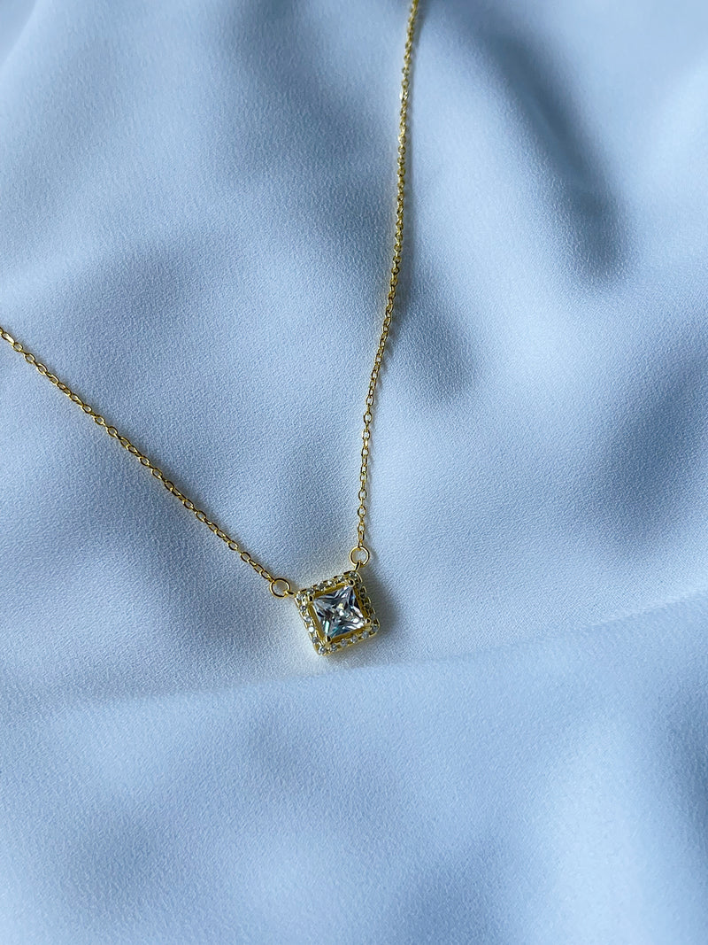 Square Halo Necklace
