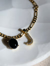 Black Onyx Crystal Initial Bracelet